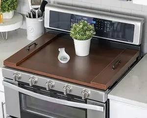 Noodle Board Stove Covers with Handles, Durable Extra Thick Laminate Wood Handmade Cookware, Counter Space Top Covers for Electric Stoves & Sink Farmhouse Rustic Decorative Tray for Kitchen