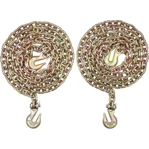 VEVOR Transport Binder Chain, 5/16''x20' Tow Chain with Grab Hooks, 4900lbs Safe Working Load, G80 Heavy Duty Chain, Logging Chain for Transporting Towing, Tie Down Binding EquipmentVEVOR Super Brand Day