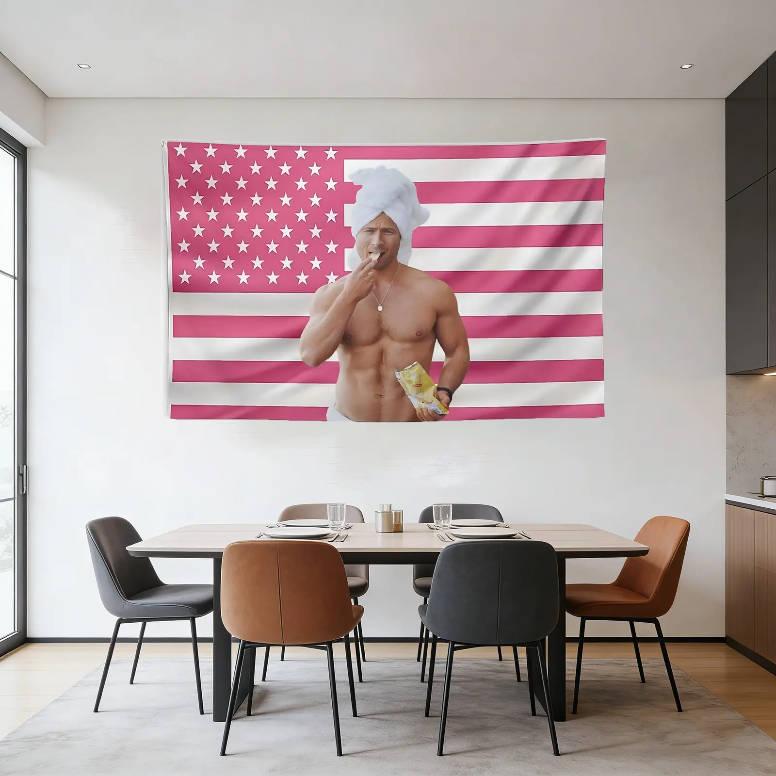 Glen Powell Signature Print Blush Pink 3x5 ft Rectangular Synthetic Polyester Tapestry Flag - Durable, Quirky, Funny Decorative Tapestry with 4 Brass Grommets, Indoor Dorm Wall Hanging for College Students Home Supplies Backdrop