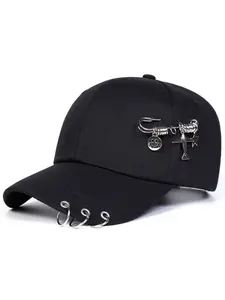 Unisex Baseball Hat with Smile Face, Airplane & Star Pendant, Adjustable Sun Protection, Casual Outdoor Hat for Spring & Fall