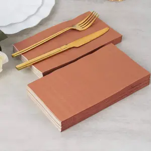 50-Pack Paper Napkins Terracotta (Rust) - Soft Disposable 2-Ply Dinner Napkins for Weddings