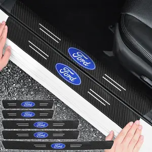 1/4/5PCS car carbon fiber waterproof and high temperature resistant door sill protection strip decals Car Accessories For Ford Focus mk2 mk3 Fiesta mk7 Ranger Mondeo mk4 S-MAX Kuga