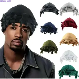 Silk Satin Lined Turban Cap, Adjustable Pre-Tie Twist Durag Hat, Elastic Halo Head Wrap for Men & Women, Machine Washable Comfort Beanie, Versatile Stylish Headwear