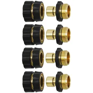 2026 Upgrade! One-Second Hose Connect  3/4" Male & Female Garden Adapter, Quick Release for Sprinkler, Pressure Washer (4 Set)