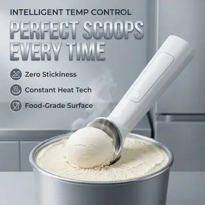 2026 Upgraded Heated Ice Cream Scoop | USB-C Rechargeable Smart Thermo Scoop - Electric Heated Ice Cream Scoop Perfect Gift for Ice Cream Lovers