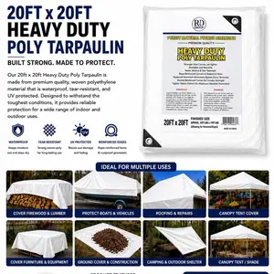 Heavy Duty Canopy Tent Replacement, 12mil, 20'x20', Waterproof, All-Weather, All-Purpose