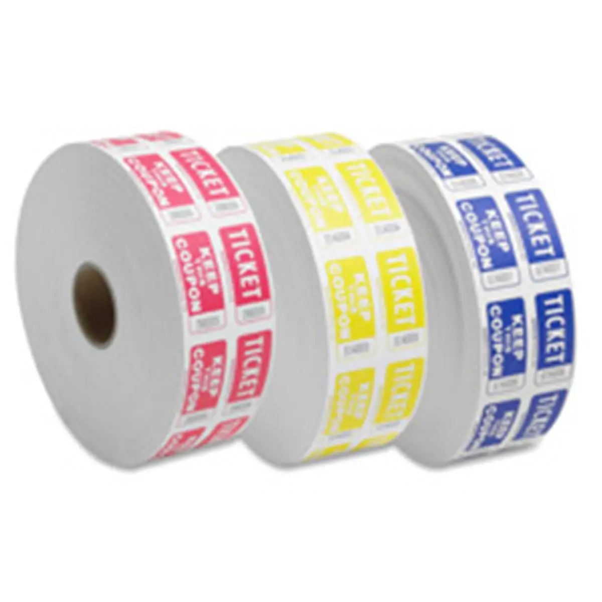 212 MAIN Blue Preprinted Ticket Roll with Coupon, 2000-RL Office Stationery, Consecutively Numbered, Admission Control, 30% Post-Consumer Material, Easy Tracking