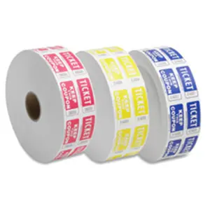 212 MAIN Blue Numbered Ticket Roll with Coupon, 2000-RL Office Stationery, Consecutive Numbering, Pre-Printed Message, 30% Post-Consumer Material, Controls Event Admission, Numbered Rolls