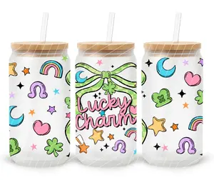 Lucky Charm 16oz UV DTF CUP WRAP Peel Cup Wraps No Press Required St. Patrick's Day
