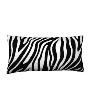Bold Zebra Stripe Black and White Animal Print 12 x 24 Bolster Pillow to Match our Duvets and Shams