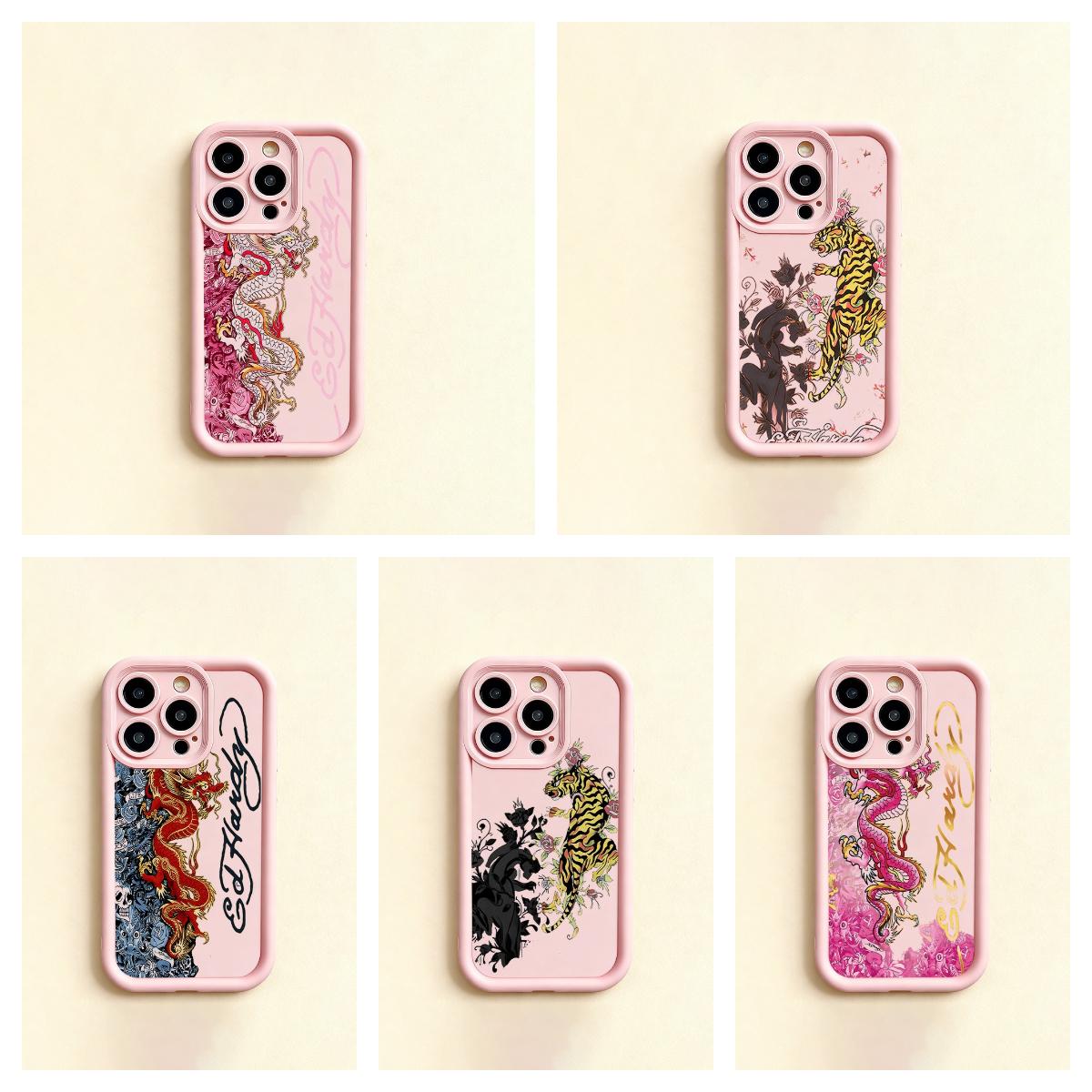 Vintage Dragon Skull Leopard Tattoo Shock-Proof Anti-Fall Phone Case Aesthetic Y2k Trendy Tiger Hardy Collage Phone Casefor iPhone 16/15/14/13/12/11/17 ProMax Plus for Samsung phones, suitable for both men and women, Perfect Gift