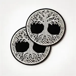 2PCS Tree of Life Velcro Patch – Celtic Viking Embroidered Norse Symbol Badge for Backpack Jacket Hat