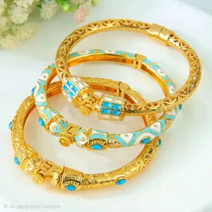22k gold plated stainless steel FASHION ADJUSTABLE BANGLES
