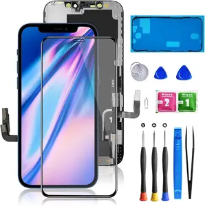 iPhone 12/12 Pro Screen Replacement 6.1", 3D Touch Screen LCD Display Digitizer for 12/12 Pro Cell Phone Repair Kits+Waterproof Frame Sticker+Tempered Protector