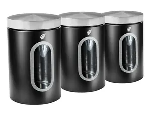 Kitchen Decoration of Canister Set with Multiple Preservation Purposes by Tight Sealed Lids Kitchen Canisters Set of 3 Aluminium Containers Storage