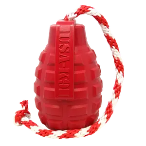 USA-K9 Grenade Durable Rubber Chew Toy, Treat Dispenser, Reward Toy, Tug Toy, and Retrieving Toy