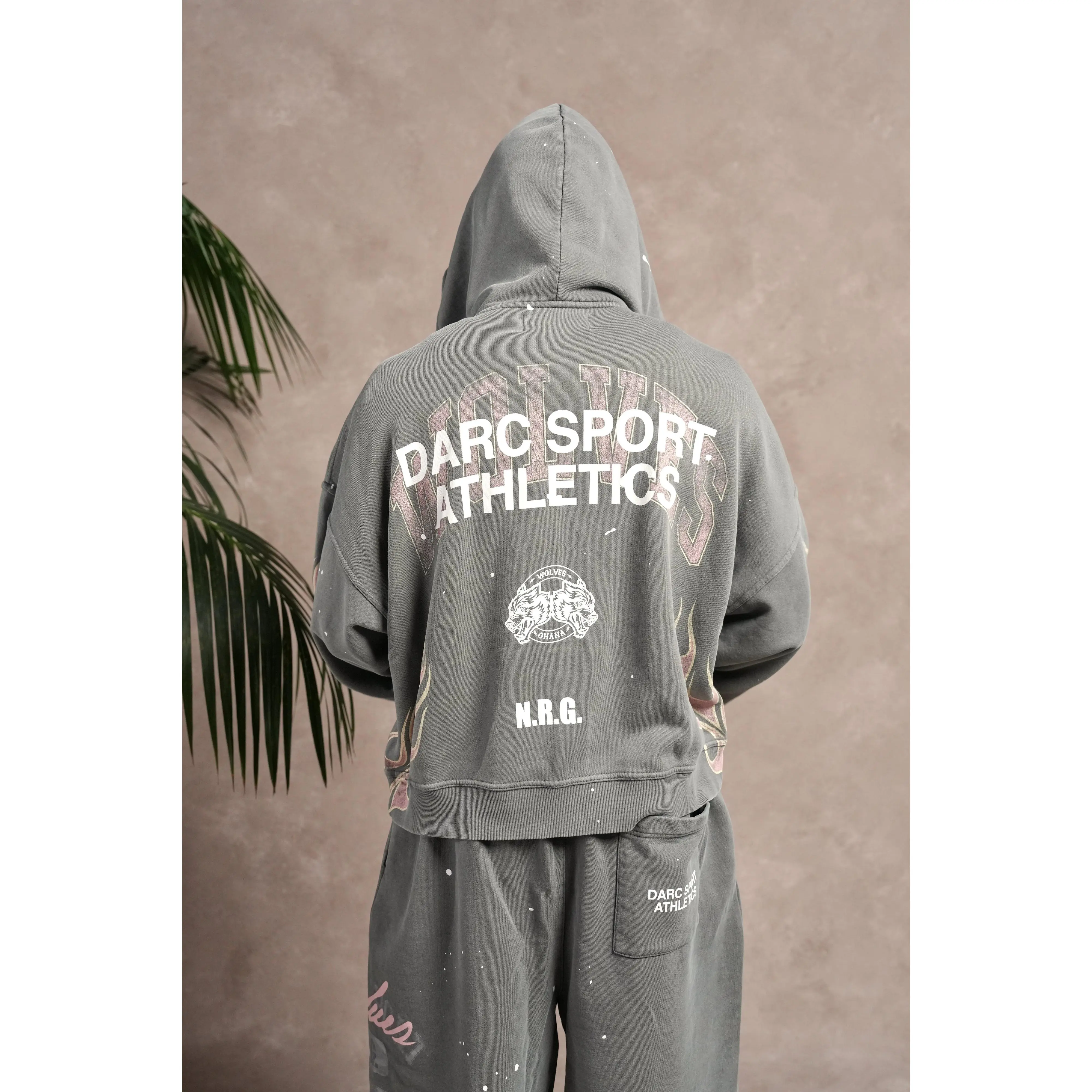 Hot Rod Vex Double Zip Hoodie in Slate Gray
