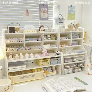 Multi-Layer Desktop Organizer, Wooden Desk Storage Rack, Office & School Supplies Holder, Efficient Space Management, Organize Pens, Books, Cosmetics