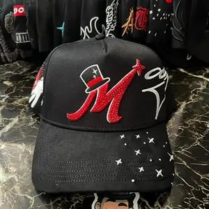 EL MAGO M Red THIRTYONE HATS MAGIC CLUB 31 HATS Cotton Black Cap with Star Detailing Just the Cap No Box