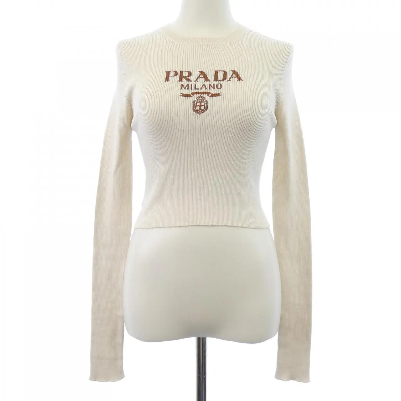 Pre-owned PRADA Silk Small Leather Goods cropped sweater