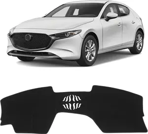 KUST Car Dash Cover for Mazda3 Hatchback, Sedan 2019-2023 2024 2025 (without HUD) Polyester Non-slip Center Console Dash Cover Interior Accessories for Mazda3 Custom Fit Dashboard Cover No Glare Black