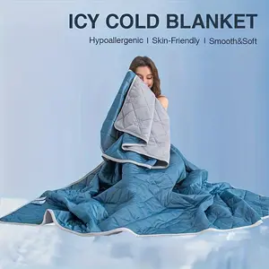 1pc Cooling Blanket For Hot Sleepers - Ultra-Soft, Breathable & Heat Absorbent Summer Throw, Large Size For Ultimate Comfort, For Warm Weather Relief, Bedroom Comfort |             Smooth Texture |             Breathable Polyester, Blanket For Bed