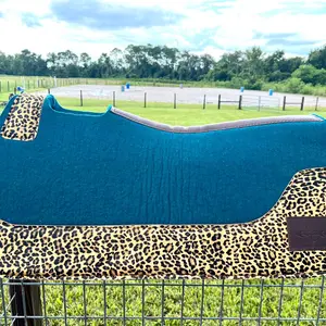 Leopard Print hair on hide wool saddle pad