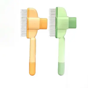 [HipiPet] Easy-Clean Cat & Dog Hair Brush – Ideal for Long & Short Coats, Self-Cleaning Slicker Brush for Shedding & Grooming