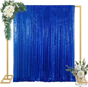 Royal Blue Sequin Backdrop 1Pcs-4ftx8ft Photo Background Curtains for Photoshoots Birthday Wedding Prom Decor Party Decoration Supplies