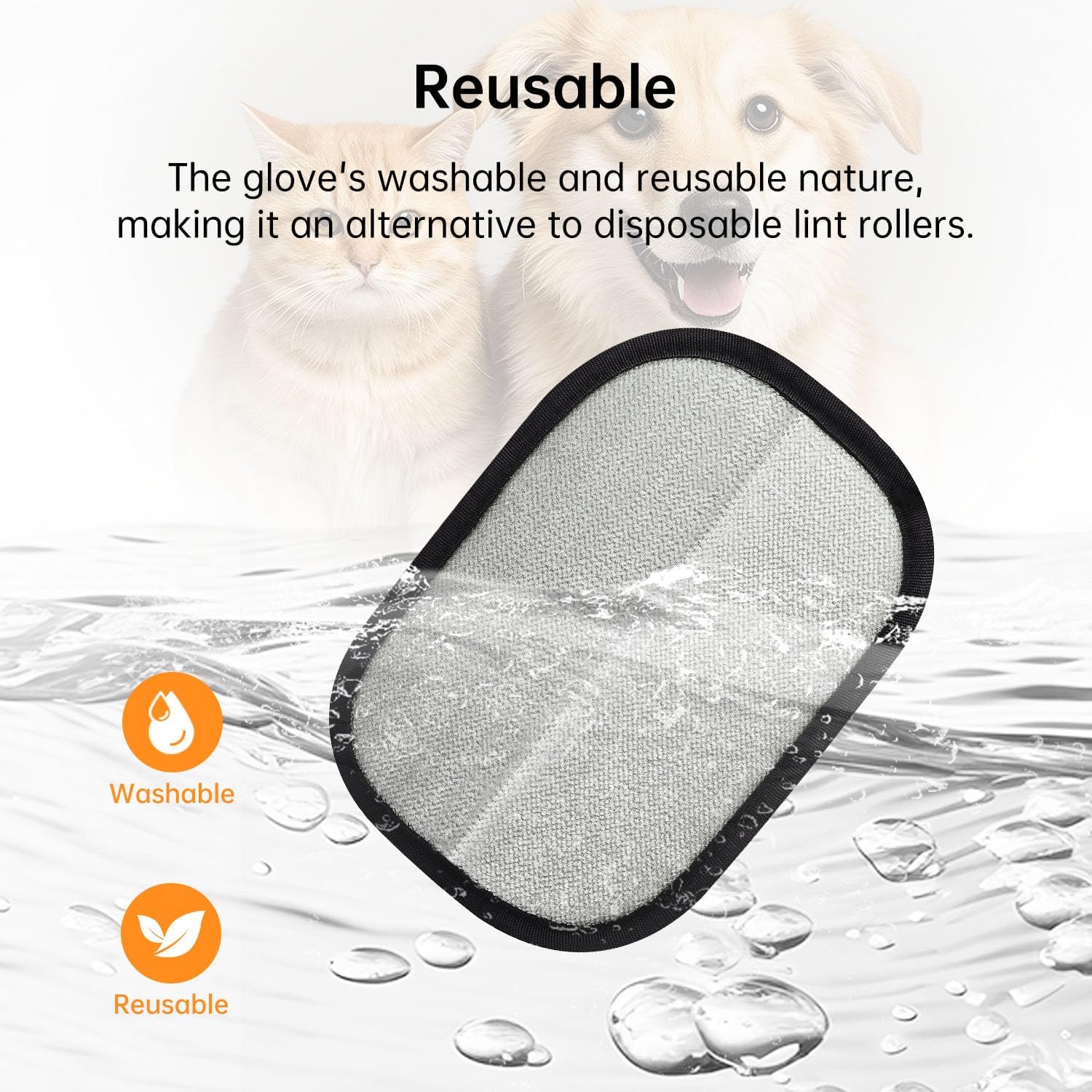 Pet Hair Removal Gloves, Electrostatic Pet Hair Remover, Reusable Cat&Dog Hair Remover for Couch, Furniture, Carpet, Car Seat, Pet Grooming Gloves