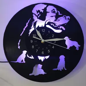 Dog Theme Vinyl Wall Clock, Cute Dog Design Decorative Hanging Clock, Perfect Gift for Pet Lovers, Stylish Home Decoration Accessory
