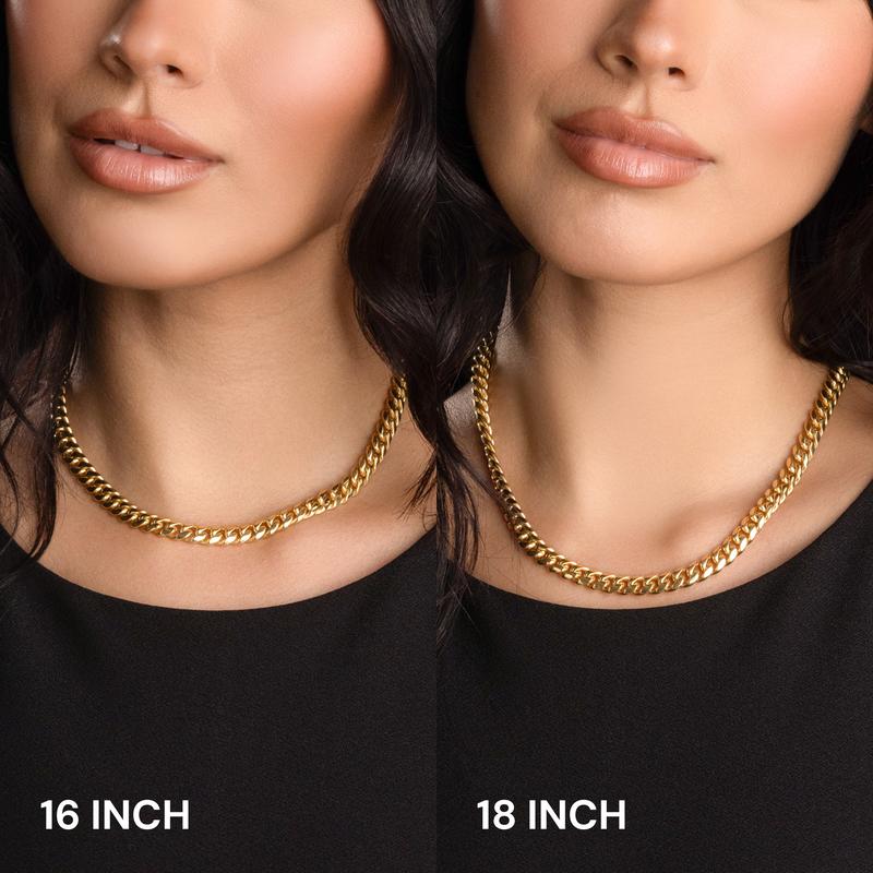 JAXXON - Women's Iced Out Cuban Set - 8mm - Gold - Box Clasp