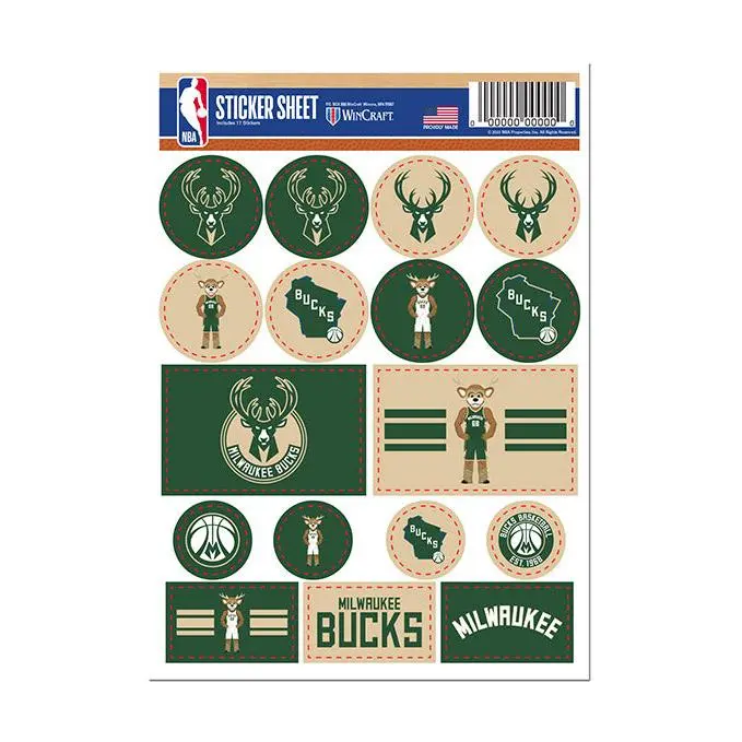 Wincraft Variety Pack Milwaukee Bucks Sticker Sheet