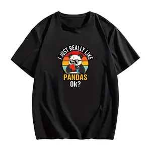 Men's Fun Panda Lover T-Shirt – Retro Style 'I Just Really Like Pandas' Cotton Tee