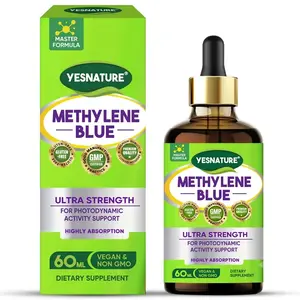 Methylene Blue Liquid Drops – High‑Purity Formula – 10mg per Serving – 60ml (2 fl oz) – Dietary Supplement – GMP Certified, Gluten‑Free, Vegan, Non‑GMO