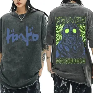New Arrival Mens Clothes Tee Shirt Homme Graphic T-Shirts Men Tshirt Japanese Anime Dorohedoro Kaiman Vintage Washed 61309 84A