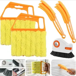 3-Pack Linds Cleaning Brush Set, Window & Curtain Brushes with 7 Microfiber Sleeves, Ideal for Ac, Car Vents, Fans, Home Gadget Care