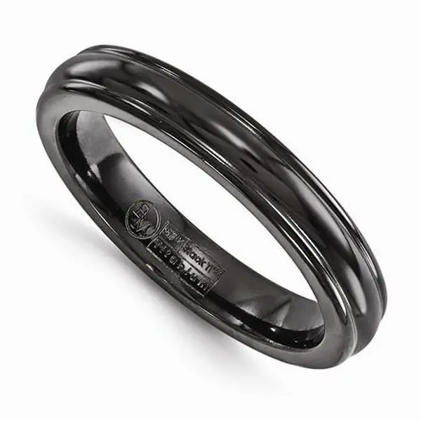 Edward Mirell Titanium Black Ti Triple Domed Ring - 4mm