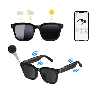 Wireless smart glasses with built-in microphone and speaker, Smart glasses camera, 5-megapixel video recording glasses for driving, cycling, and training, wearable technology accessories
