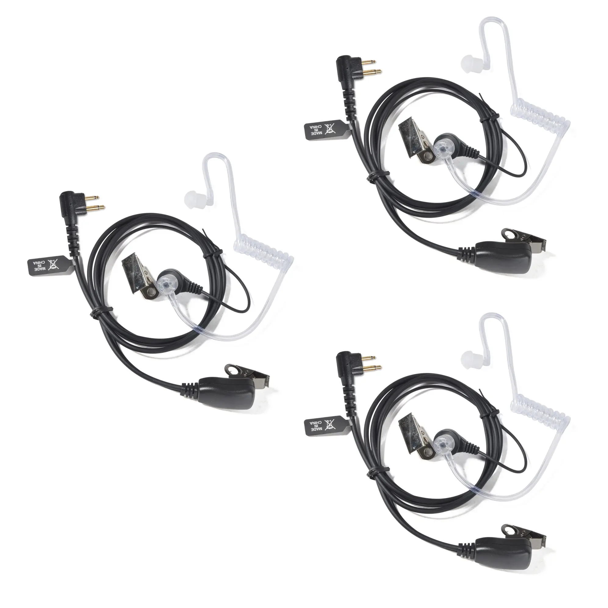 YNIBST 2 Pin Two Way Radio Earpiece with Swivel Boom Microphone Clear PTT,  Acoustic Coil Tube Surveillance Walkie Talkie Headset Compatible with Motorola Walkie Talkie CLS1410 CLS1110 GP300 RDU4100 Radio for Police Security and Law Enforcement Use(3 Pcs)