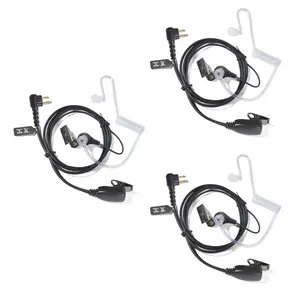 YNIBST 2 Pin Two Way Radio Earpiece with Swivel Boom Mic Clear PTT,  Acoustic Coil Tube Surveillance Walkie Talkie Headset Compatible with Motorola Walkie Talkie CLS1410 CLS1110 CP200 GP300 RDU4100 Radio for Police Security and Law Enforcement Use(3 Pcs)