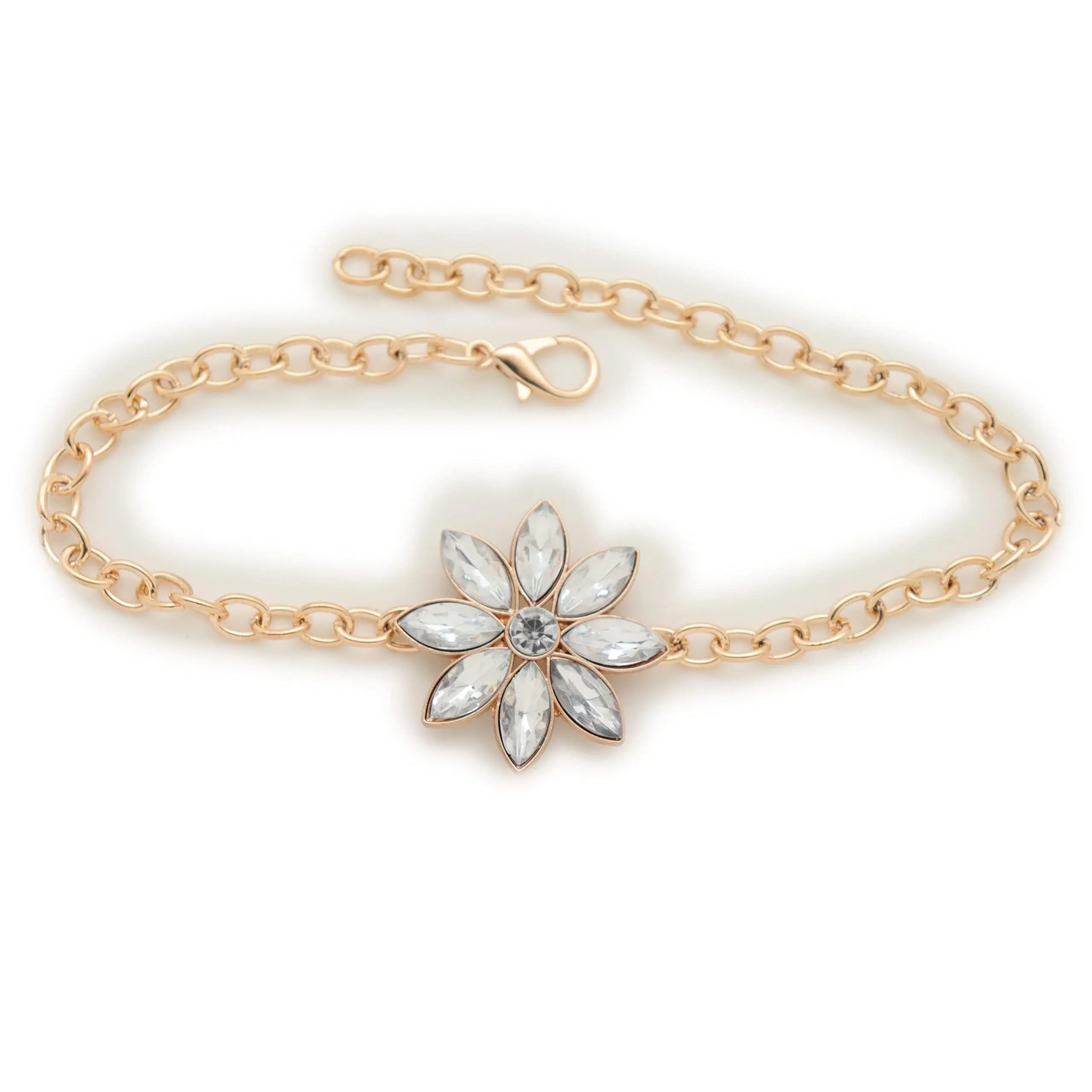Women Fashion Jewelry Boot Bracelet Gold Metal Chain Silver Flower Ornament Shoe Charm Floral