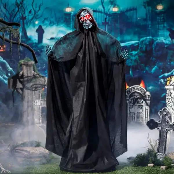 5 Ft Death Skeleton Animated Statue