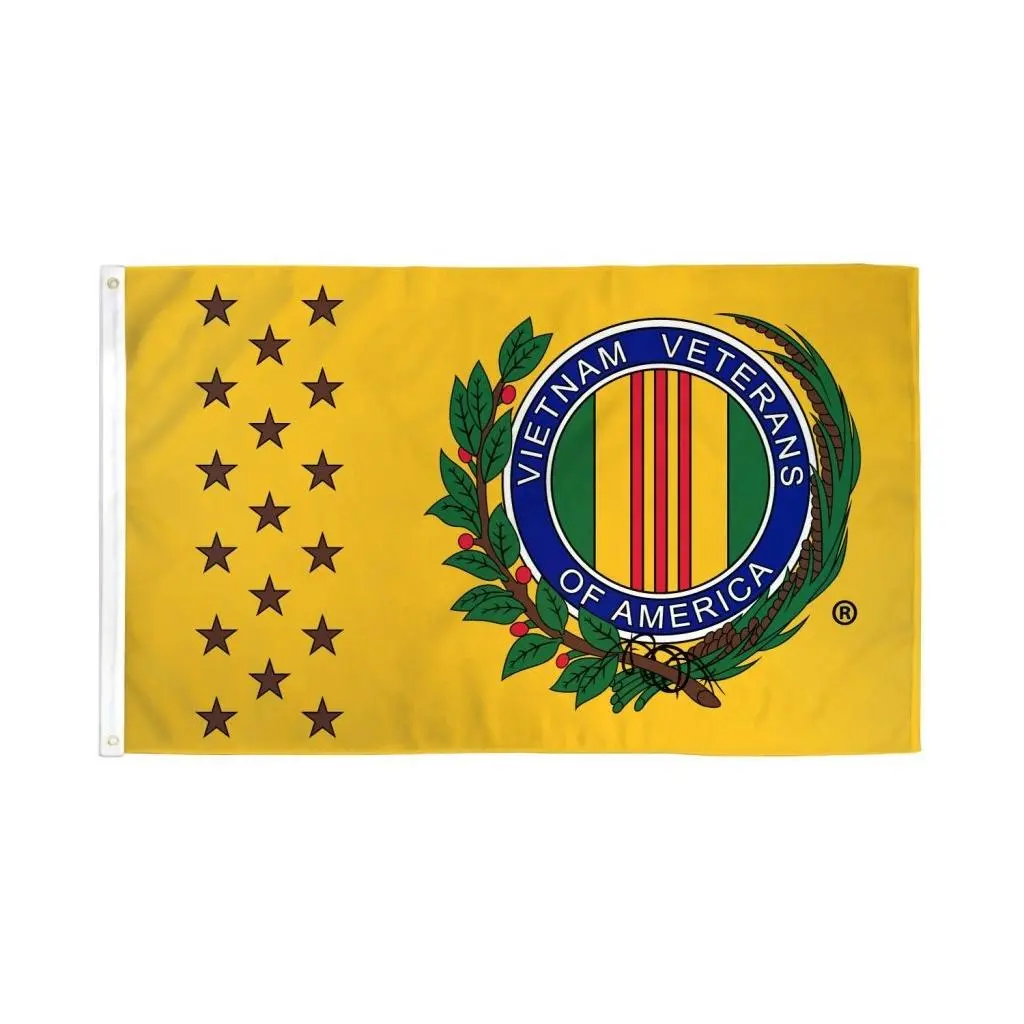 Vietnam War Veterans Yellow Polyester Banner - 3x5ft, Bold Colors, Dye Sublimate Print, Header Tape, Hangable - Indoor Home & Festive Party Supplies Backdrop, Indoors, Printing