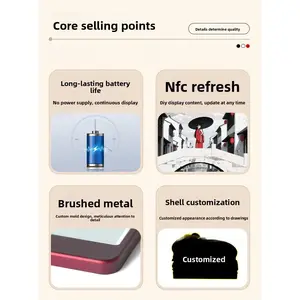Mini NFC Passive Digital Picture Frame Fridge Magnet Electronic Photo Fridge Sticker Smart NFC Photo Sharing Decoration Frame for Refrigerator Door