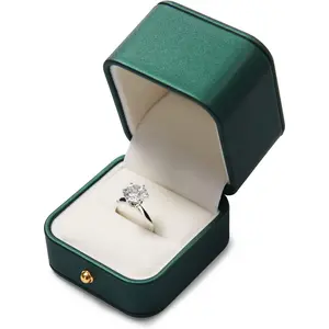 Gorgeous Blackish Green Ring Box  Leather Ring Bearer Box for Wedding,Proposal   Case