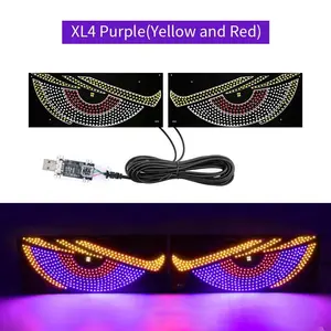2PC USB LED Devil's Eye Display Programmable Car Sign LED Eyes car for Cars Trucks Pickups and More Vehicle Types Programmable LED Car Display Sign