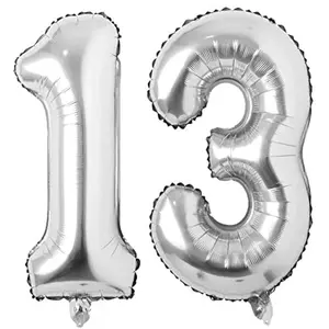 13 Number Balloons Silver Giant Jumbo Big Large Number 13 Or 31 Foil Mylar Helium Balloons Silver 13Th 31St Birthday Party Anniversary Events Decorations Supplies For Boy Girl Women Men