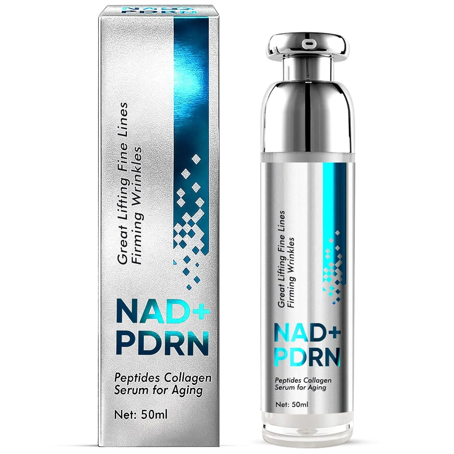 PDRN Anti-Aging Serum with NAD+ and Bio-Peptides, Reduces Wrinkles and Firms Skin, Brightening Collagen Formula for All Skin Types, Anti-Aging Serums & Essences