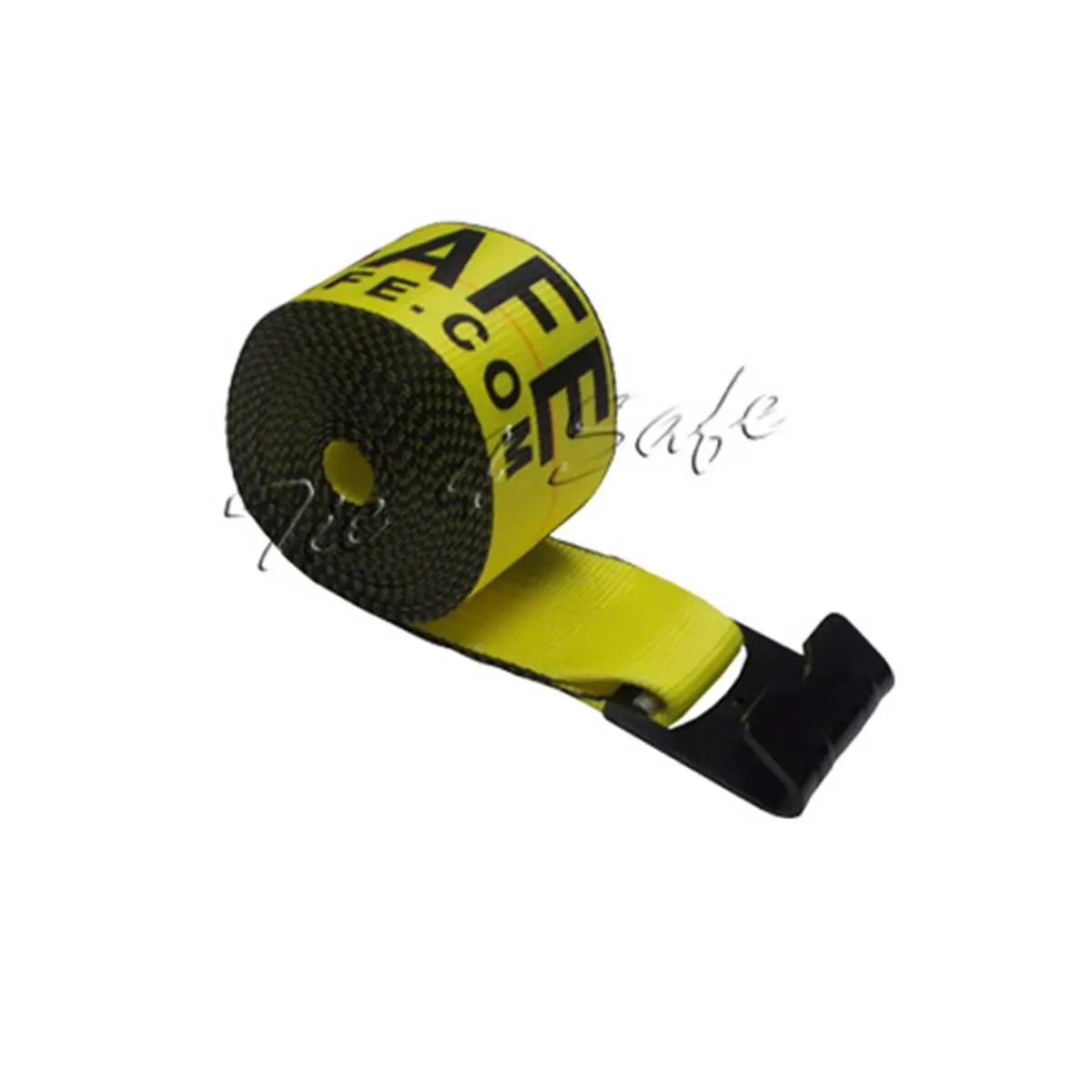 212 MAIN Heavy Duty Cargo Tie-Down Winch Straps - 4 in.x30 ft. Size, 4x30ft Length, Yellow with Black Flat Hooks, 10-Piece Set for Secure Transport